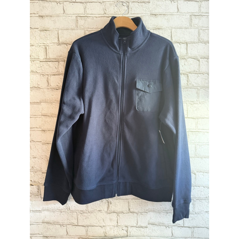 NWT Men’s Old Navy Micro Performance Fleece Chest-Pocket Zip Jacket Navy sz XL - Picture 2 of 4